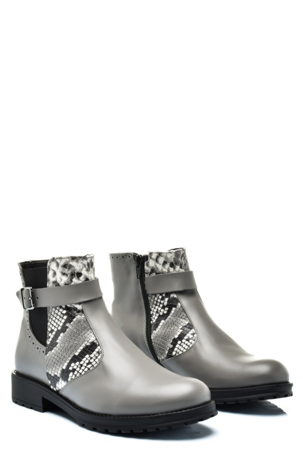 GHETE DAMA PIELE NATURALA GRI CRO 0S7782