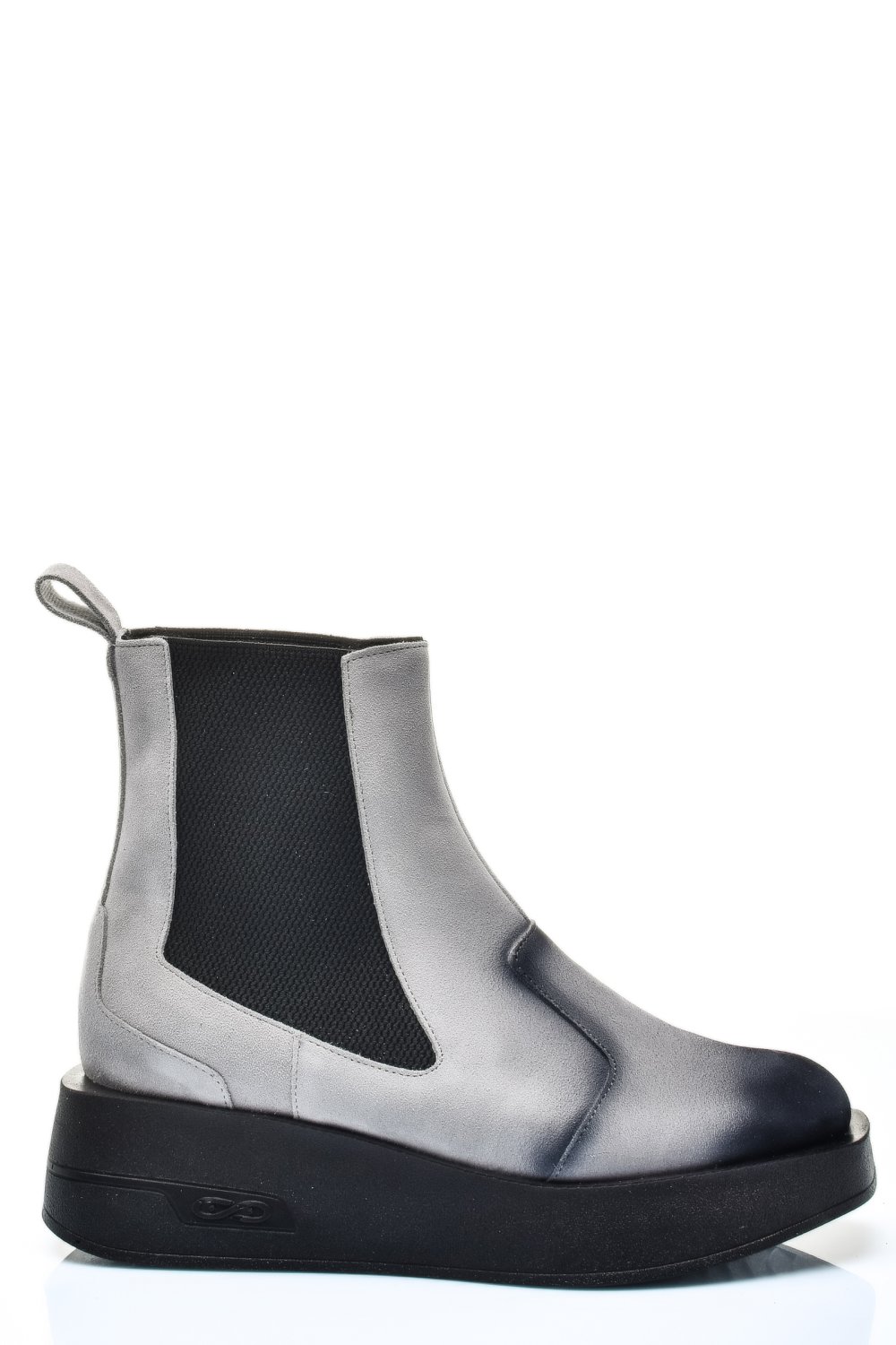 GHETE GRI NEGRU PIELE NATURALA INTOARSA 2S7700