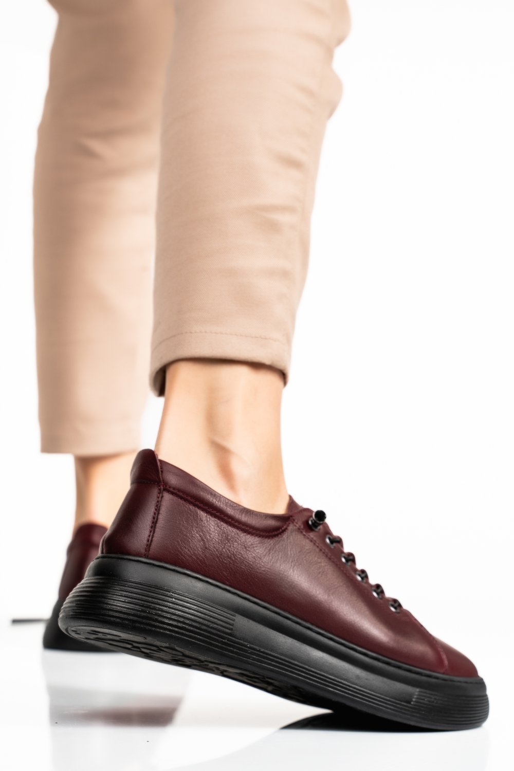 PANTOFI SPORT BORDO PIELE NATURALA 7S77202