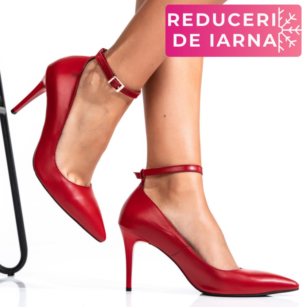 PANTOFI ROSII PIELE NATURALA 1S77754AMG
