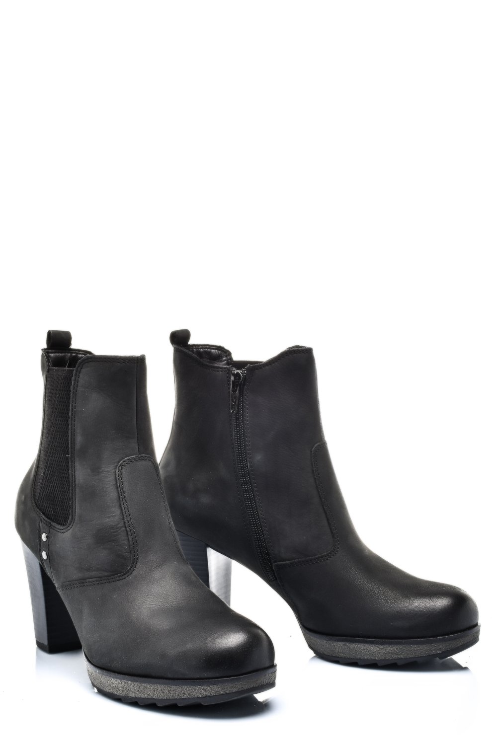 BOTINE DAMA PIELE NATURALA NEGRE CU TOC 2S77854