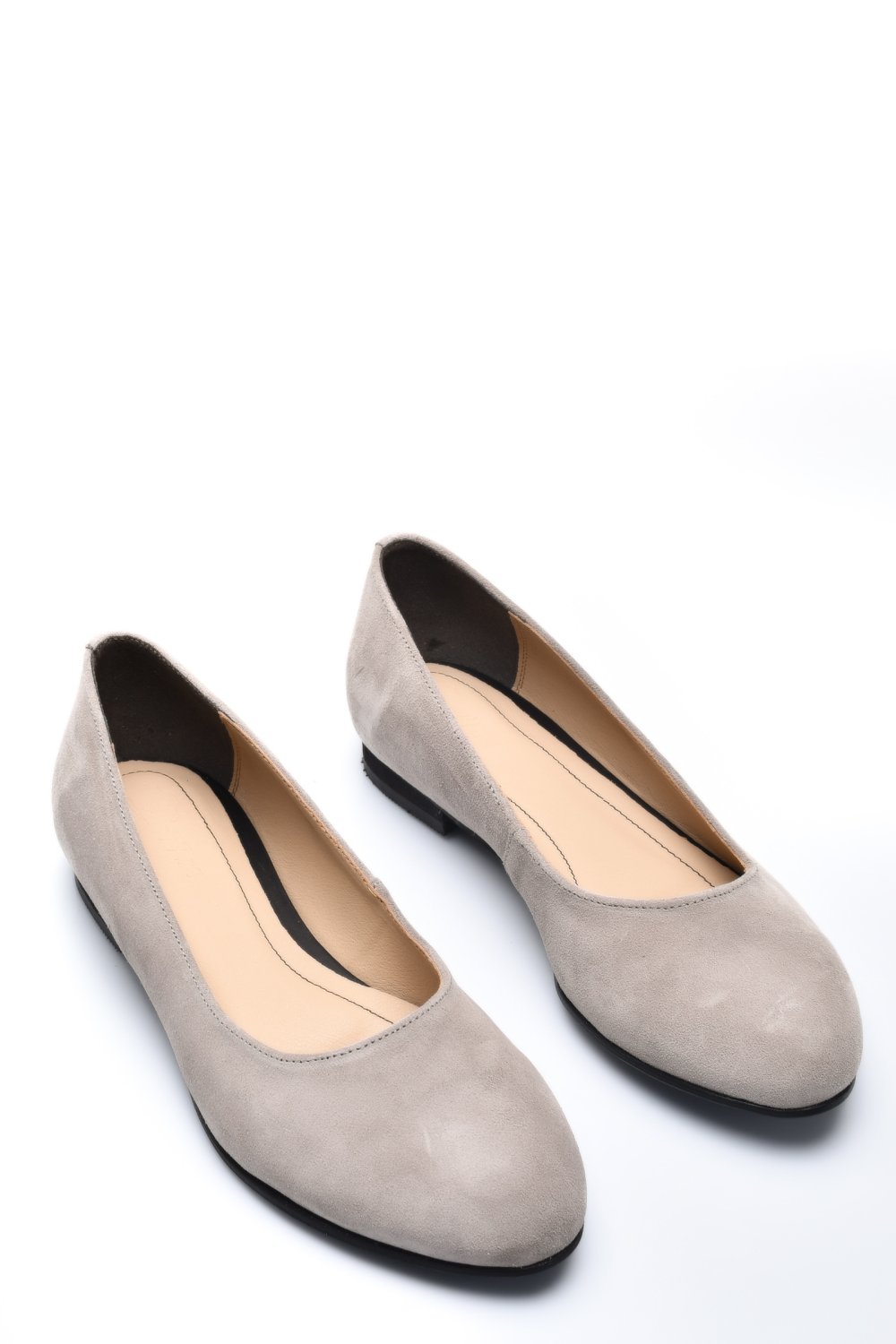 BALERINI GRI PIELE NATURALA INTOARSA 4S7750B