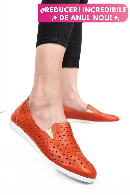 Espadrile portocalii piele naturala 1pc15411