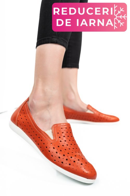 Espadrile portocalii piele naturala 1pc15411