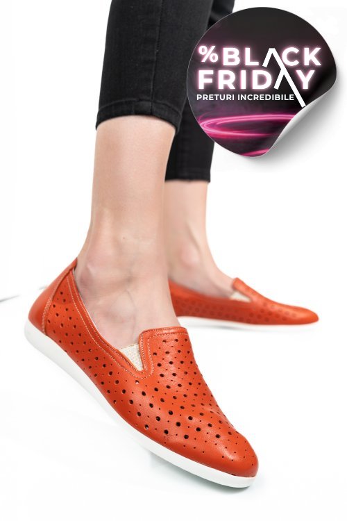 Espadrile portocalii piele naturala 1pc15411