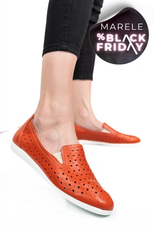 Espadrile portocalii piele naturala 1pc15411