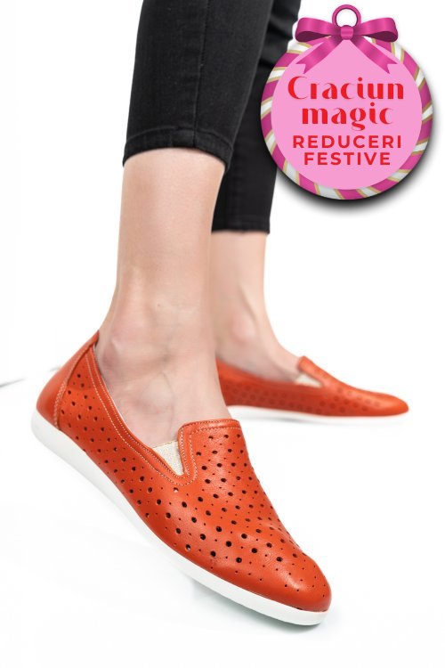 Espadrile portocalii piele naturala 1pc15411