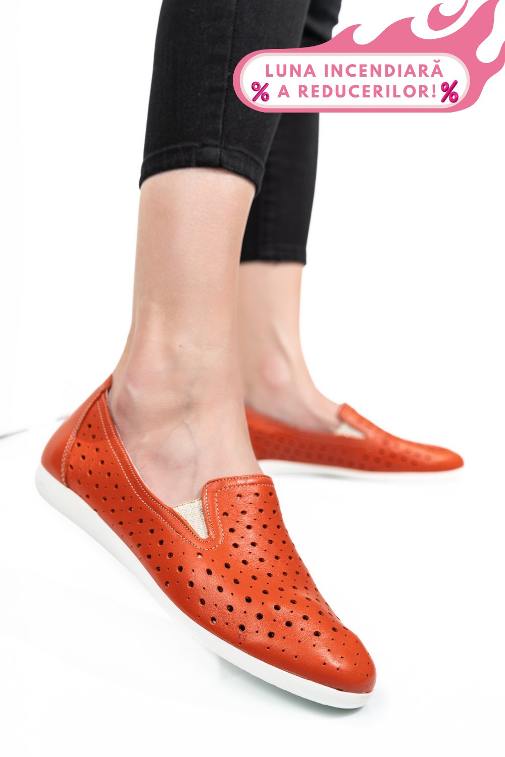 ESPADRILE PORTOCALII PIELE NATURALA 1PC15411