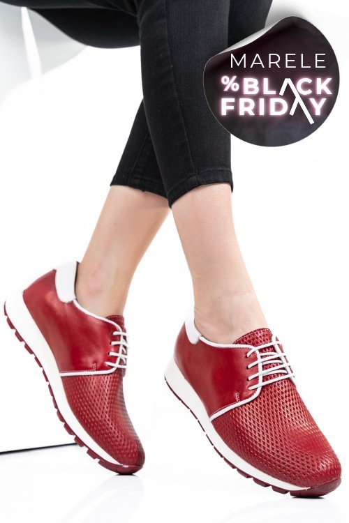 Pantofi sport red white piele naturala 1pc12741