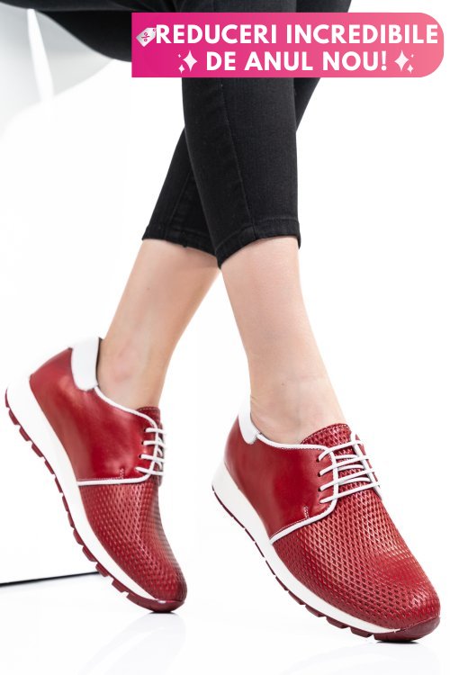 Pantofi sport red white piele naturala 1pc12741
