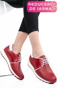PANTOFI SPORT RED WHITE PIELE NATURALA 1PC12741