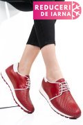 PANTOFI SPORT RED WHITE PIELE NATURALA 1PC12741