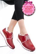 PANTOFI SPORT RED WHITE PIELE NATURALA 1PC12741