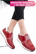 PANTOFI SPORT RED WHITE PIELE NATURALA 1PC12741