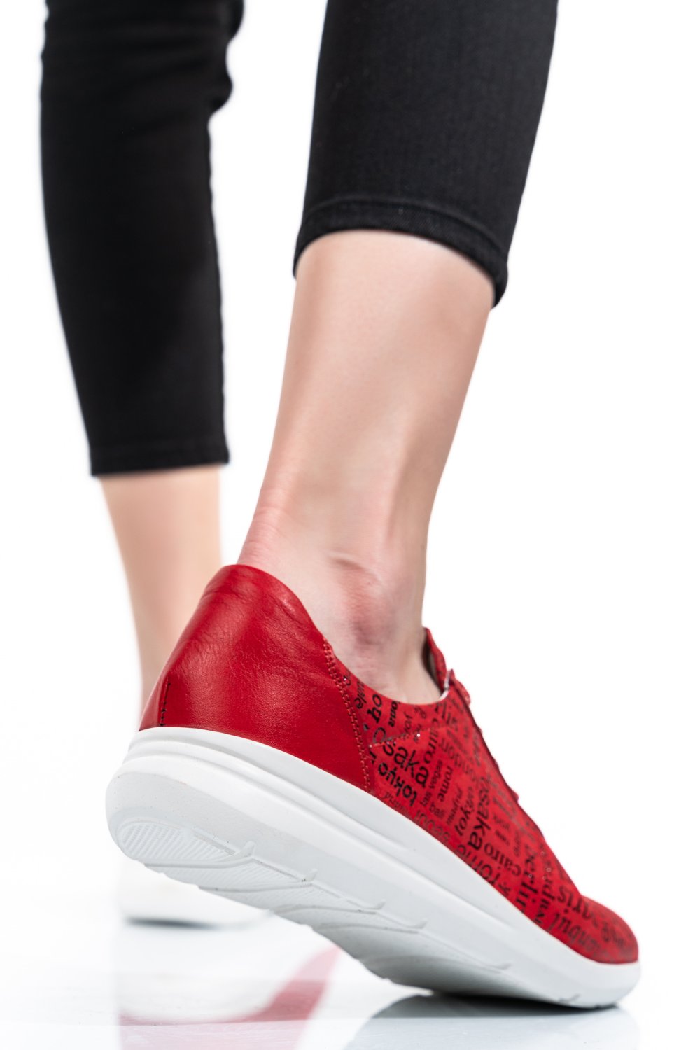 PANTOFI SPORT ROSII PIELE NATURALA 1PC7555