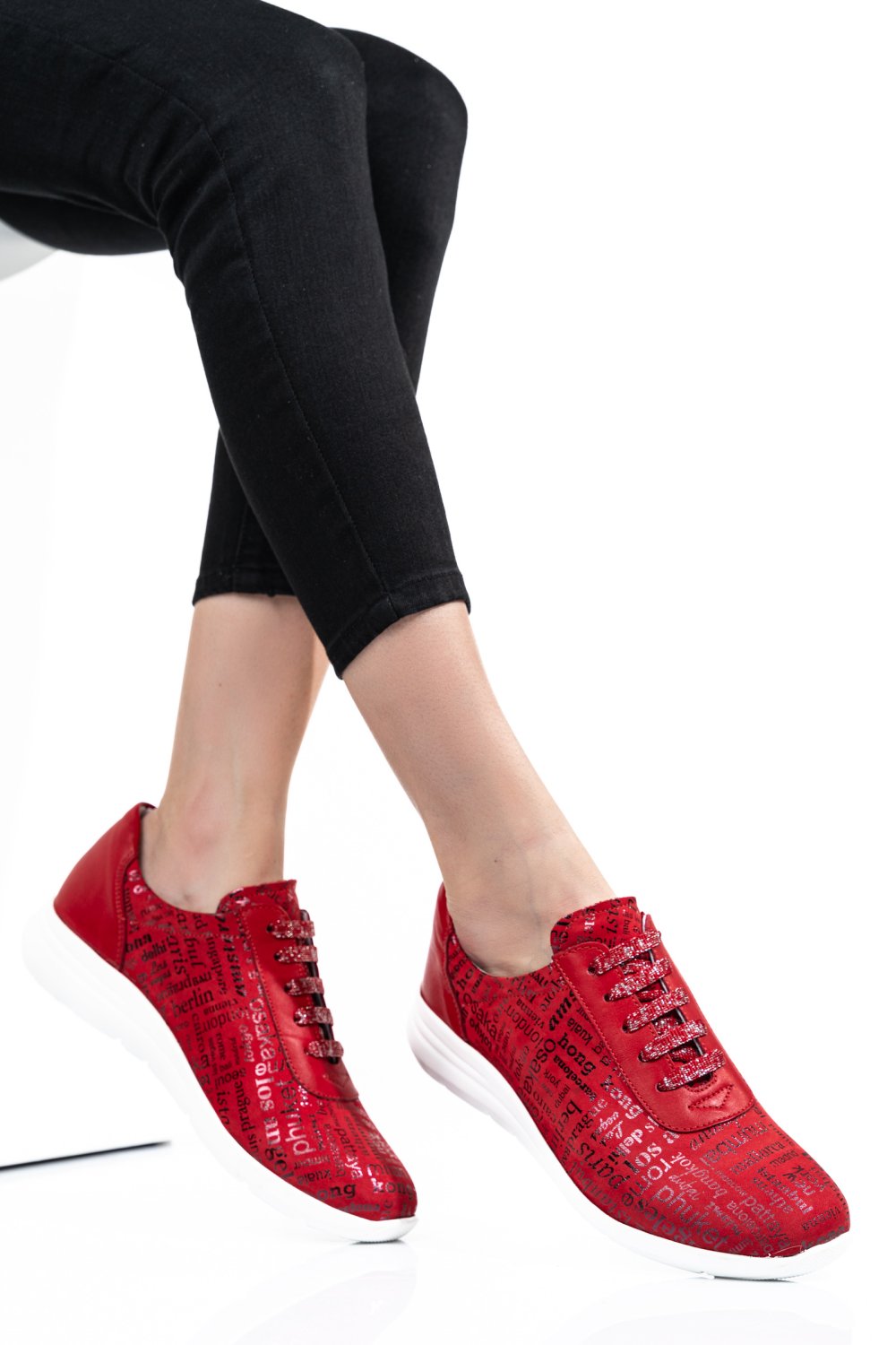 PANTOFI SPORT ROSII PIELE NATURALA 1PC7555