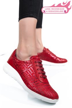PANTOFI SPORT ROSII PIELE NATURALA 1PC7555