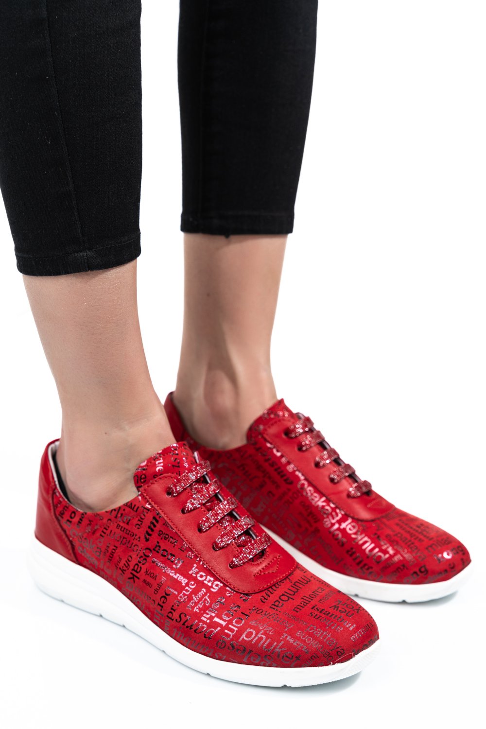 PANTOFI SPORT ROSII PIELE NATURALA 1PC7555