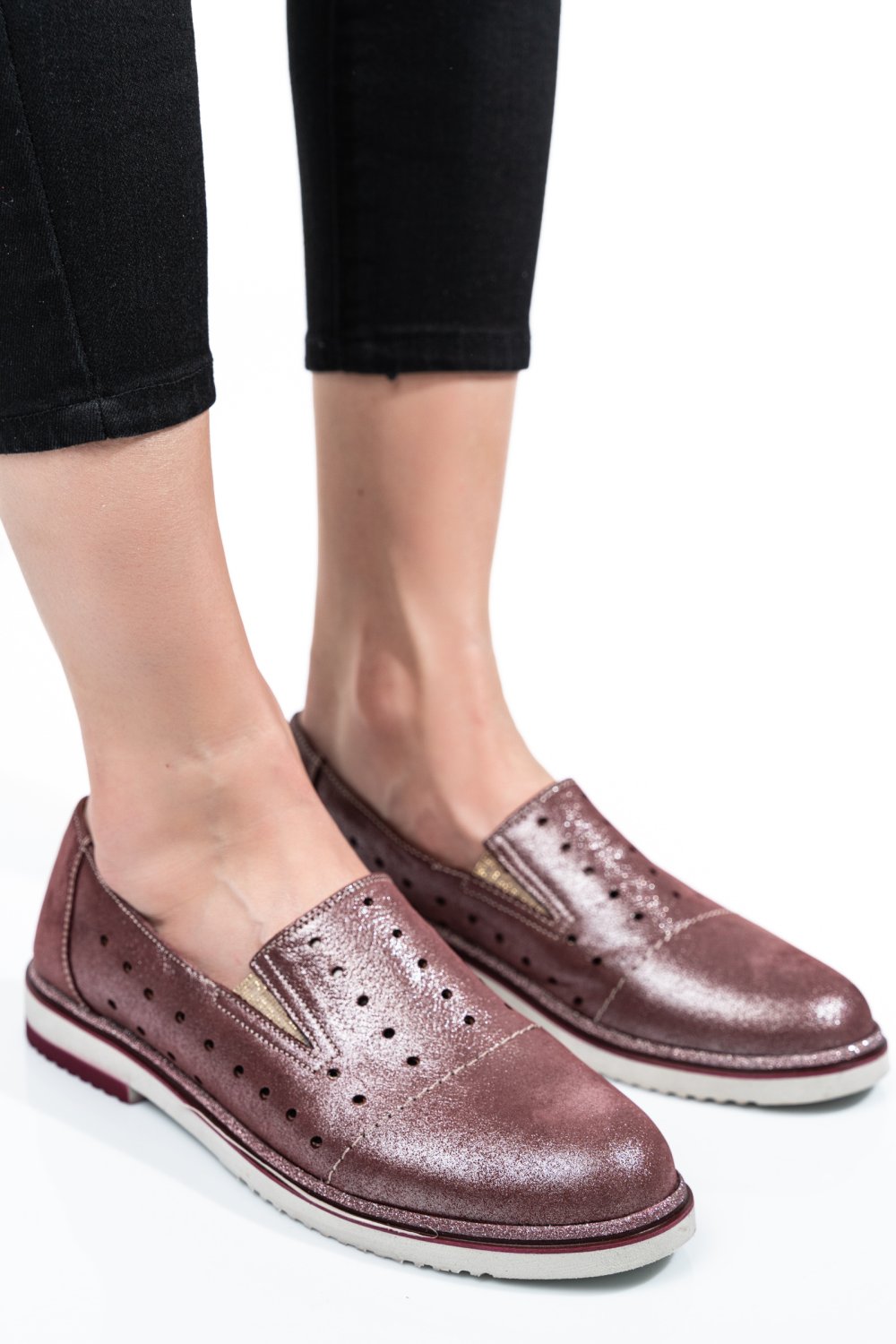 ESPADRILE ROZ SIDEF PIELE NATURALA 1PC14109