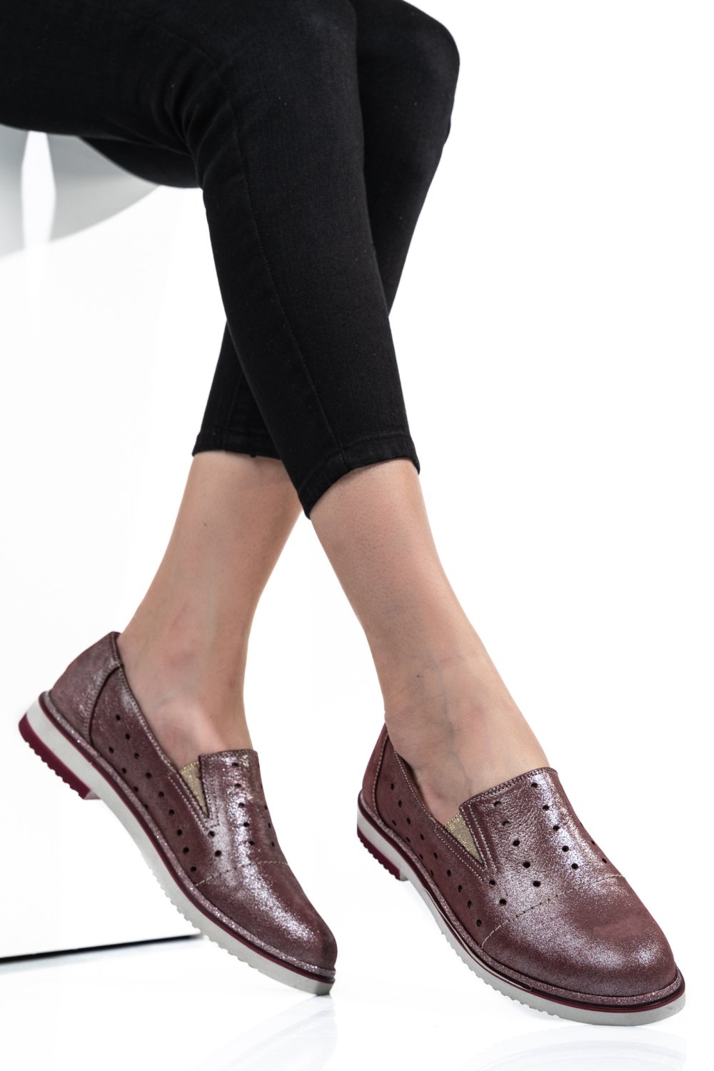 ESPADRILE ROZ SIDEF PIELE NATURALA 1PC14109