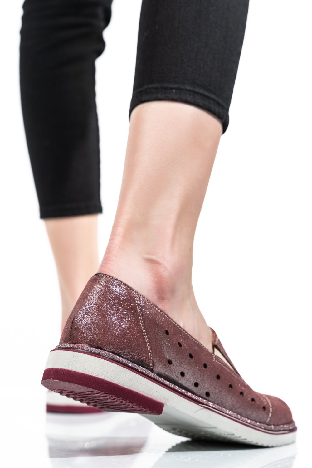 ESPADRILE ROZ SIDEF PIELE NATURALA 1PC14109