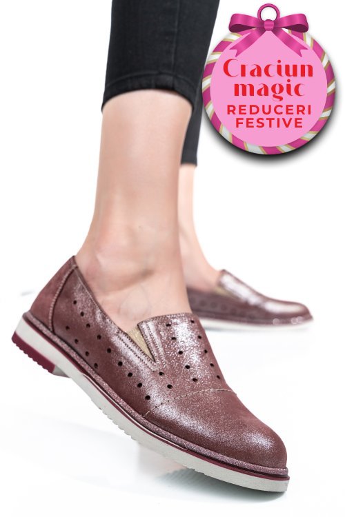 Espadrile roz sidef piele naturala 1pc14109