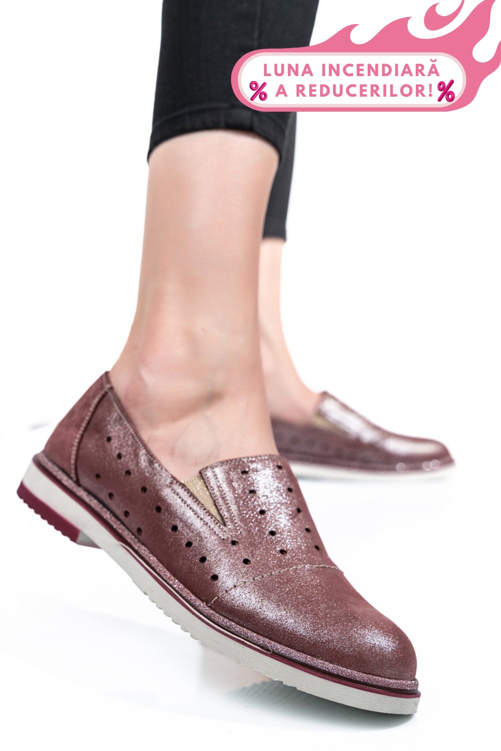 ESPADRILE ROZ SIDEF PIELE NATURALA 1PC14109
