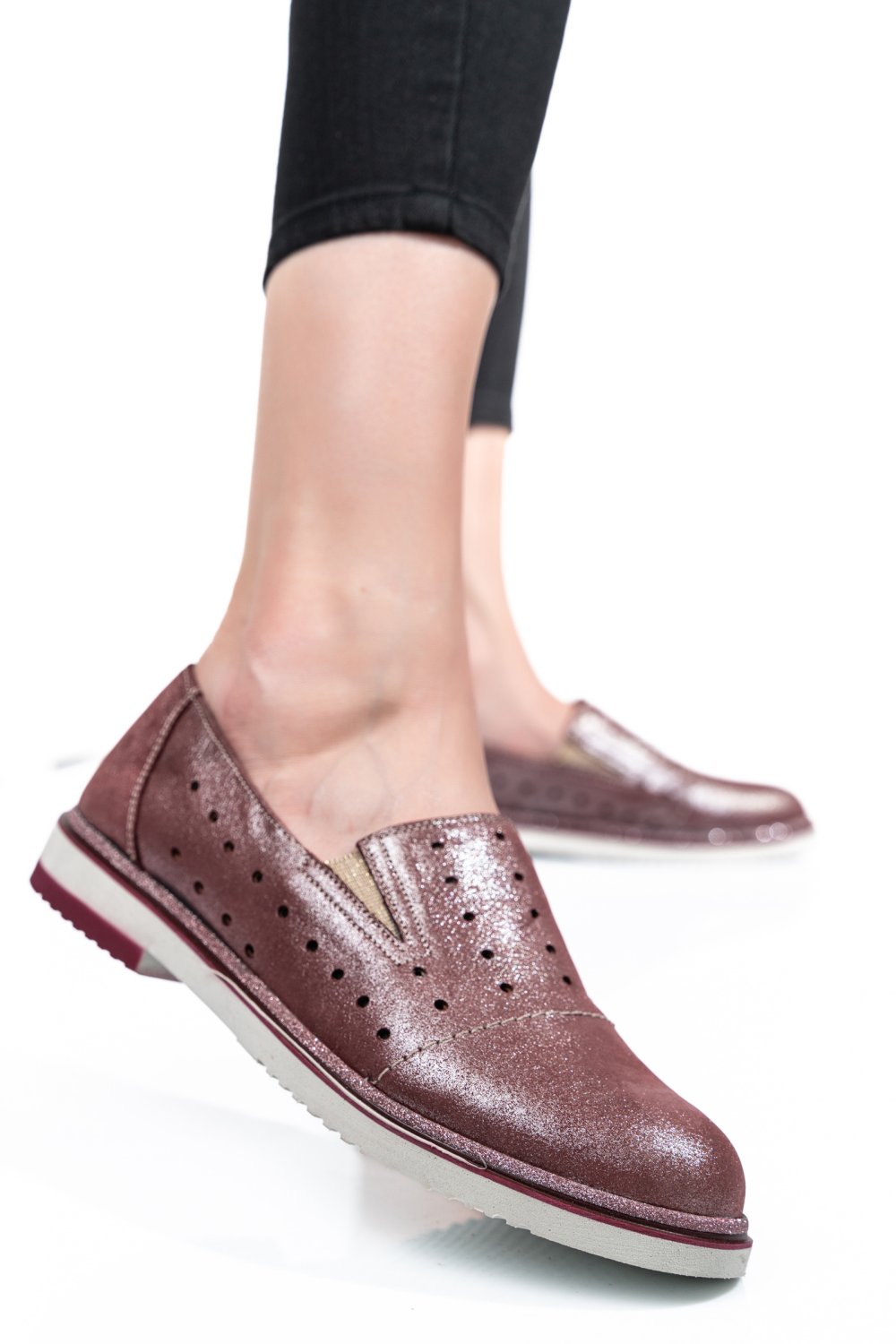 ESPADRILE ROZ SIDEF PIELE NATURALA 1PC14109