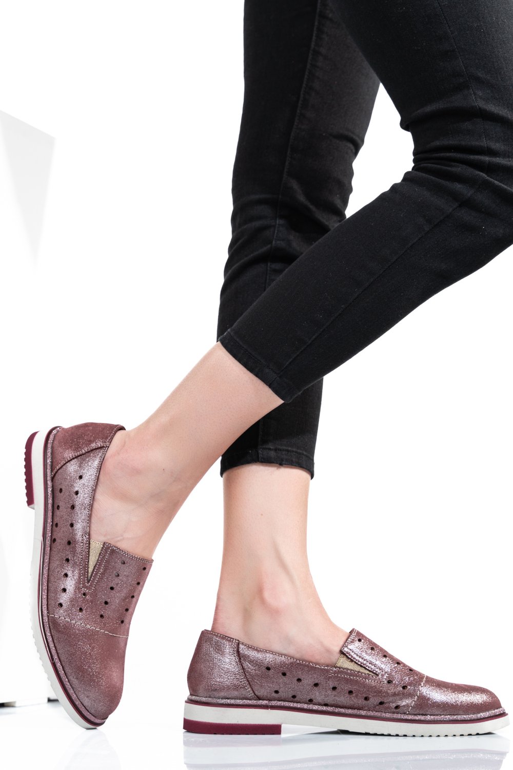 ESPADRILE ROZ SIDEF PIELE NATURALA 1PC14109