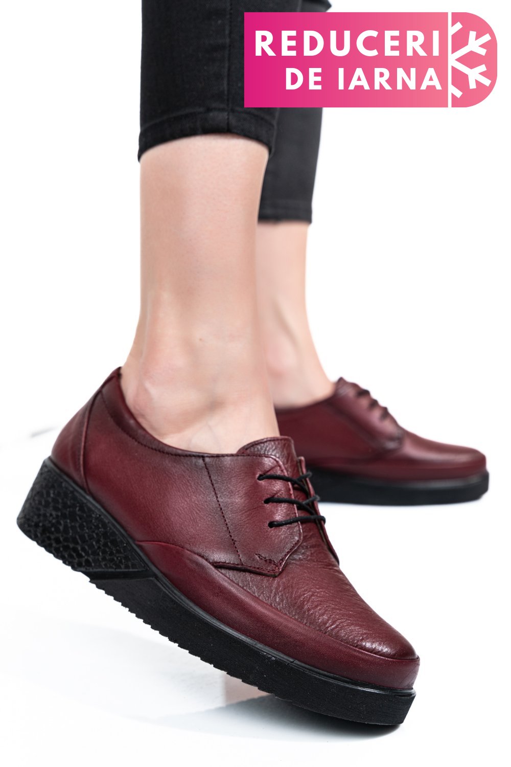 PANTOFI BORDO PIELE NATURALA 6PC24