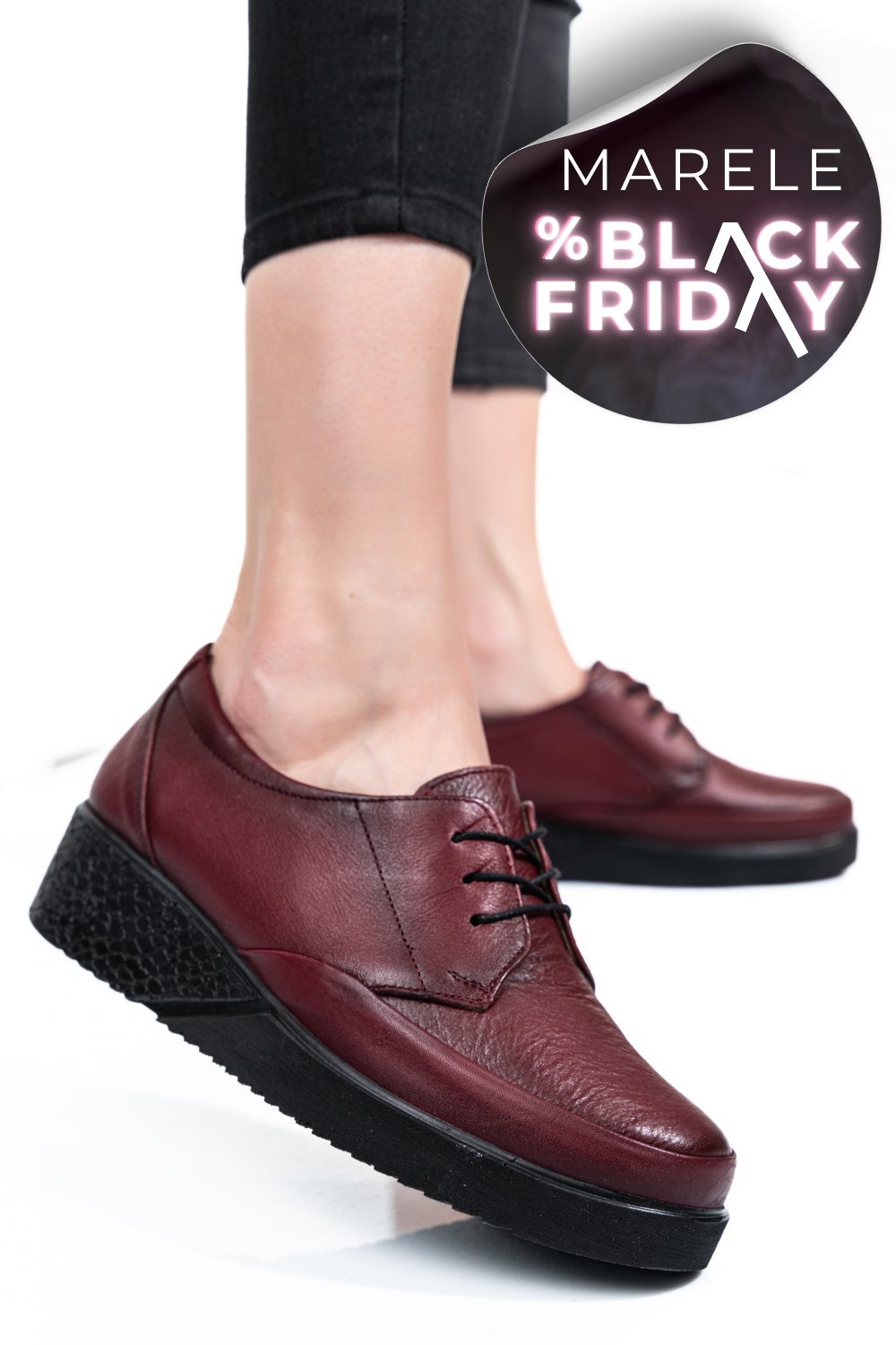 PANTOFI BORDO PIELE NATURALA 6PC24