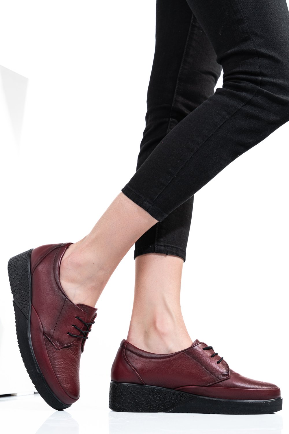 PANTOFI BORDO PIELE NATURALA 6PC24