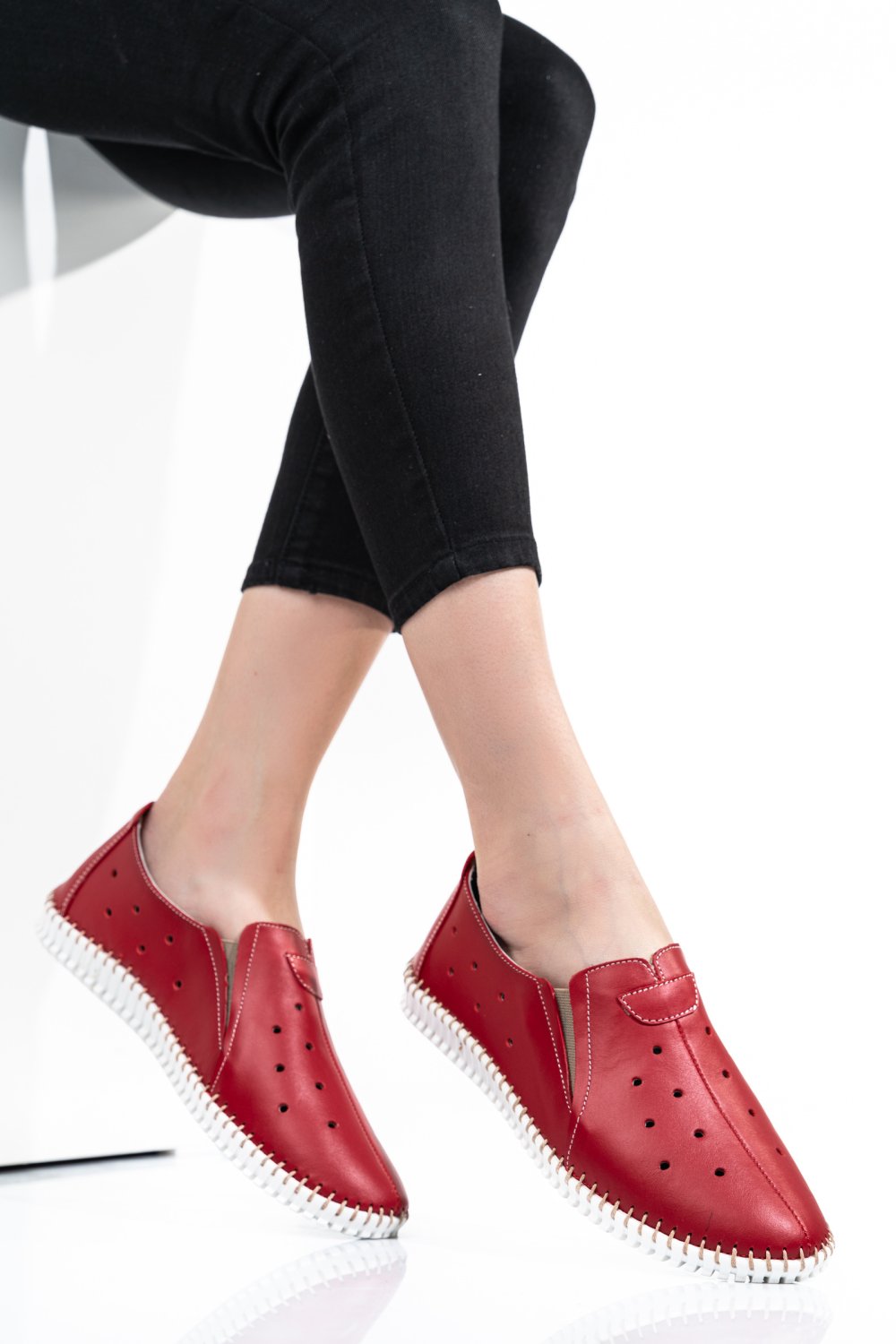 ESPADRILE ROSII PIELE NATURALA 1PC19150