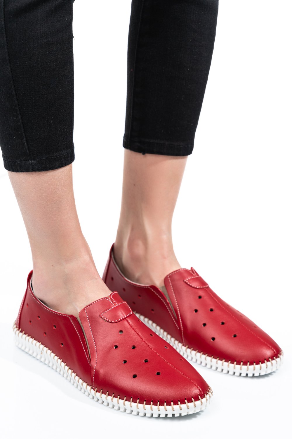 ESPADRILE ROSII PIELE NATURALA 1PC19150