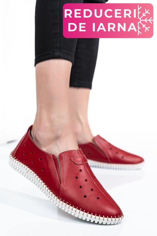 Espadrile rosii piele naturala 1pc19150