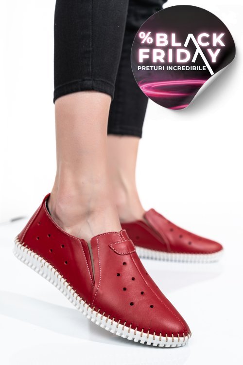 Espadrile rosii piele naturala 1pc19150