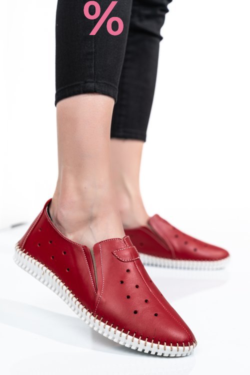 Espadrile rosii piele naturala 1pc19150