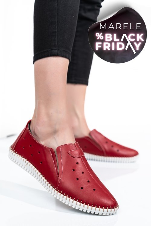 Espadrile rosii piele naturala 1pc19150