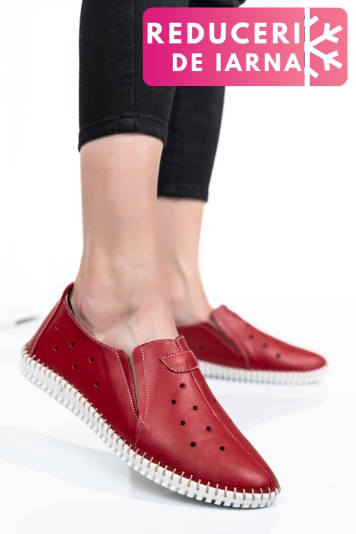Espadrile rosii piele naturala 1pc19150