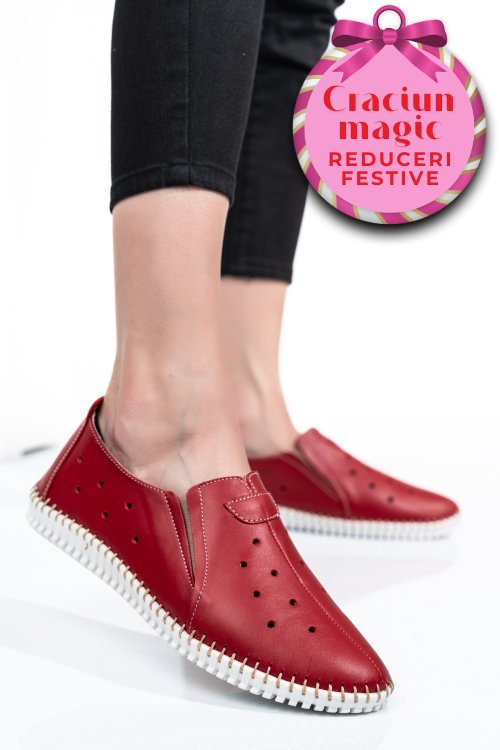 Espadrile rosii piele naturala 1pc19150