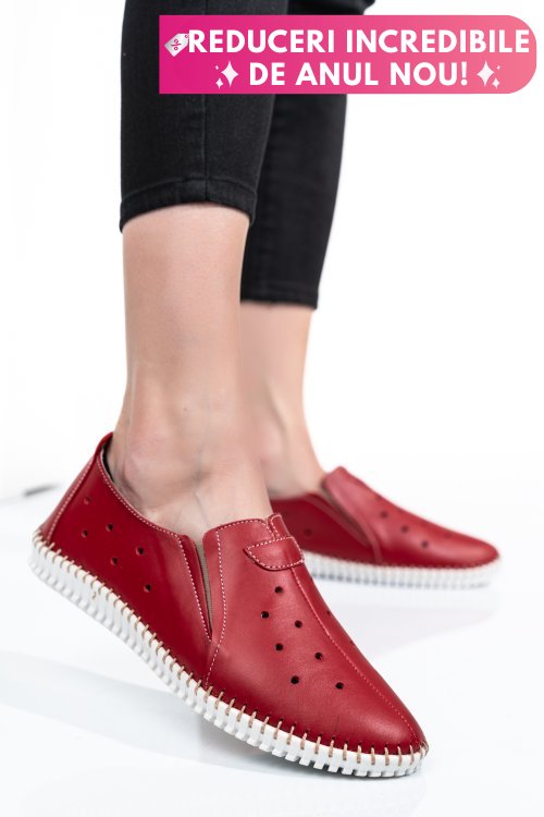 Espadrile rosii piele naturala 1pc19150