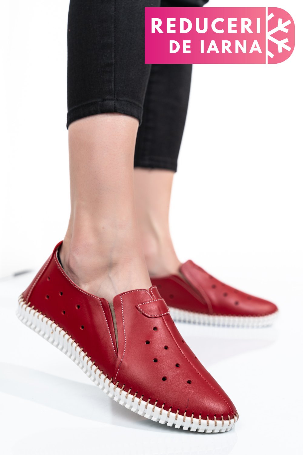 ESPADRILE ROSII PIELE NATURALA 1PC19150