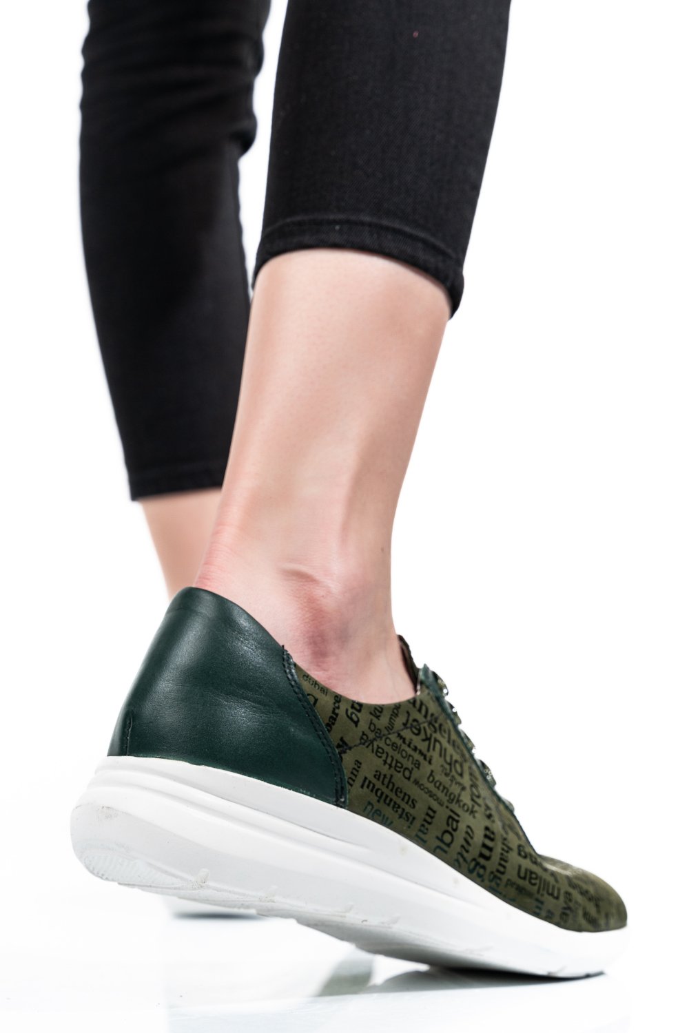 PANTOFI SPORT VERZI PIELE NATURALA 1PC7555