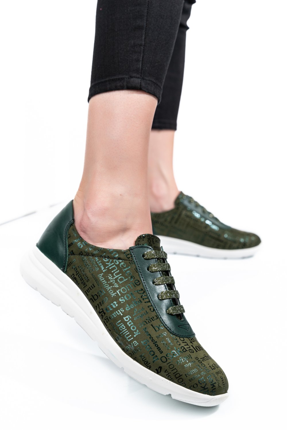 PANTOFI SPORT VERZI PIELE NATURALA 1PC7555