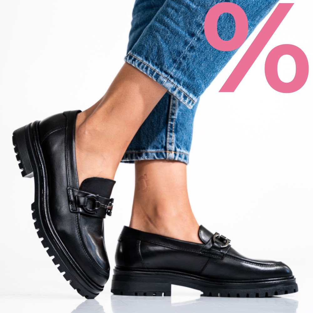 PANTOFI NEGRI PIELE NATURALA UB033207