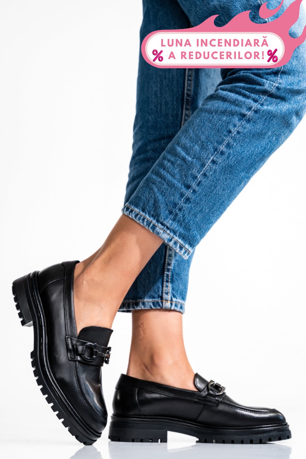 PANTOFI NEGRI PIELE NATURALA UB033207