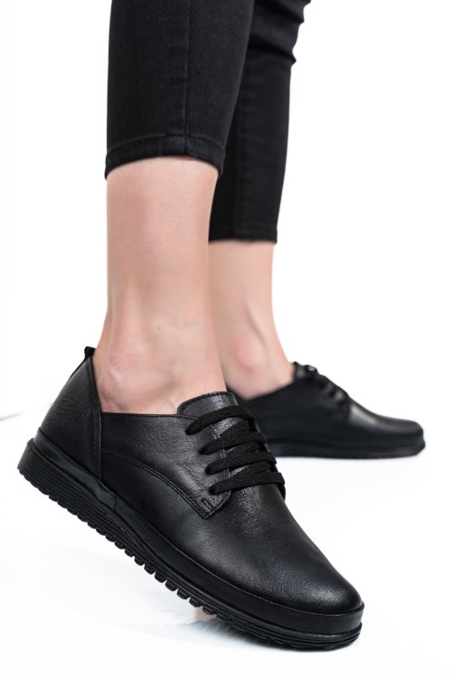 Pantofi negri piele naturala 5s7766