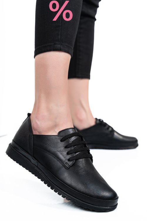 Pantofi negri piele naturala 5s7766