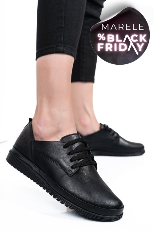 Pantofi negri piele naturala 5s7766