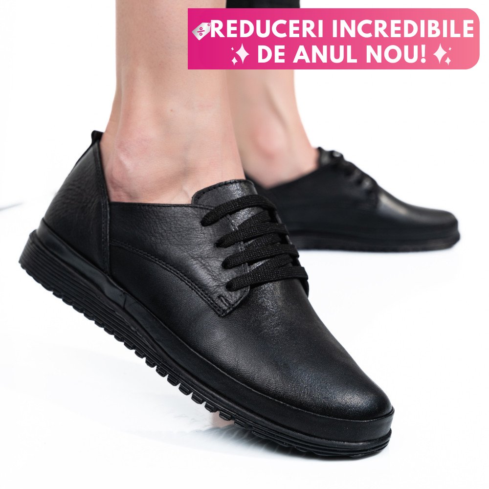 PANTOFI NEGRI PIELE NATURALA 5S7766